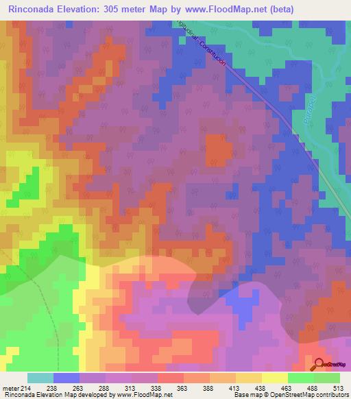 Rinconada,Chile Elevation Map