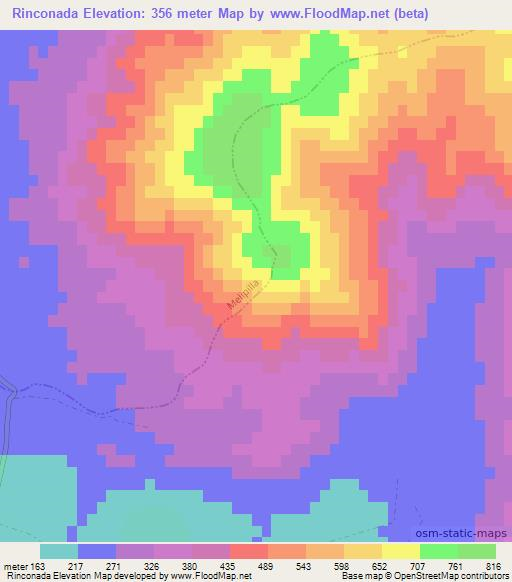 Rinconada,Chile Elevation Map