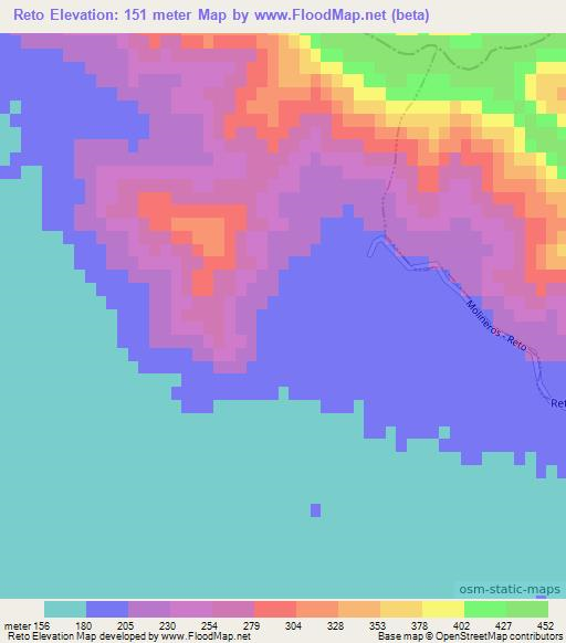 Reto,Chile Elevation Map