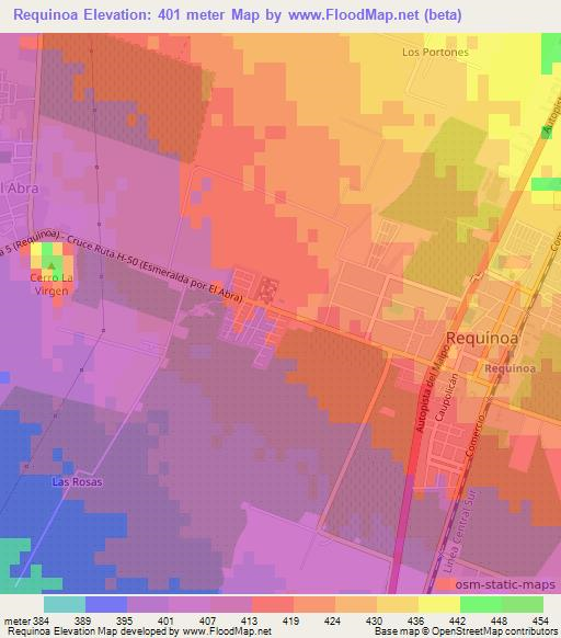 Requinoa,Chile Elevation Map