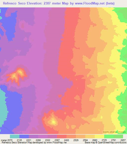 Refresco Seco,Chile Elevation Map