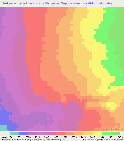 Refresco Seco,Chile Elevation Map
