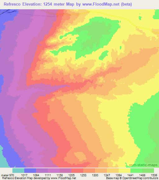 Refresco,Chile Elevation Map