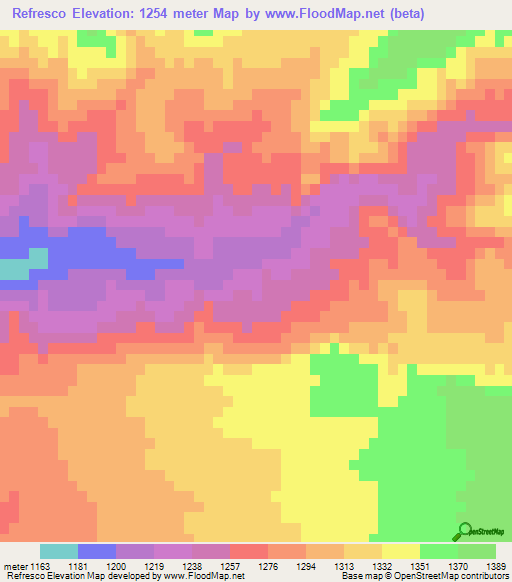 Refresco,Chile Elevation Map