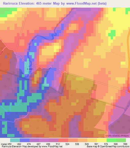 Rarirruca,Chile Elevation Map
