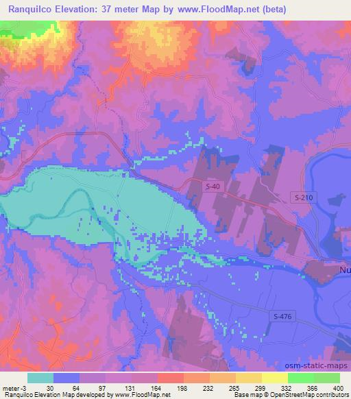 Ranquilco,Chile Elevation Map
