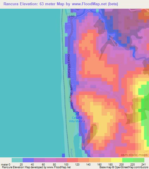 Rancura,Chile Elevation Map