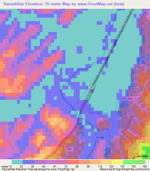 Ramadillas,Chile Elevation Map