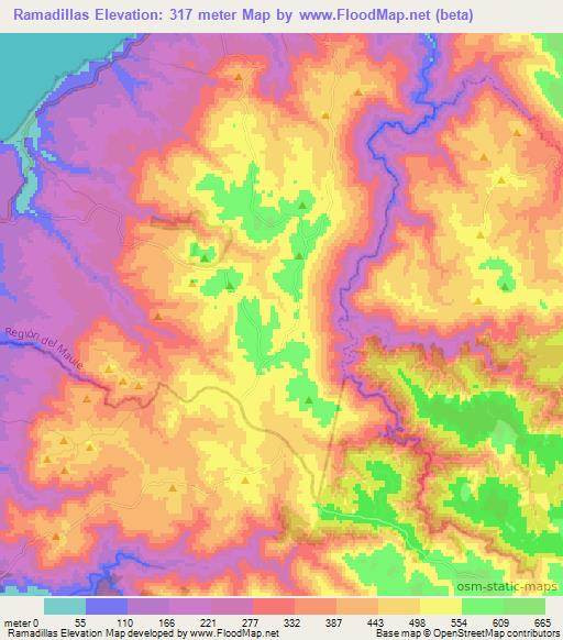 Ramadillas,Chile Elevation Map