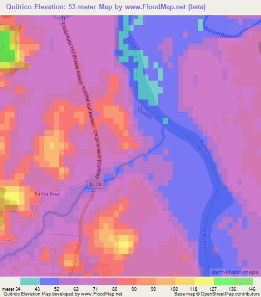 Quitrico,Chile Elevation Map