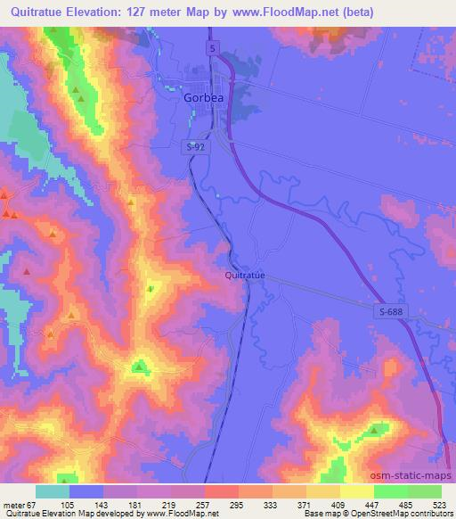 Quitratue,Chile Elevation Map