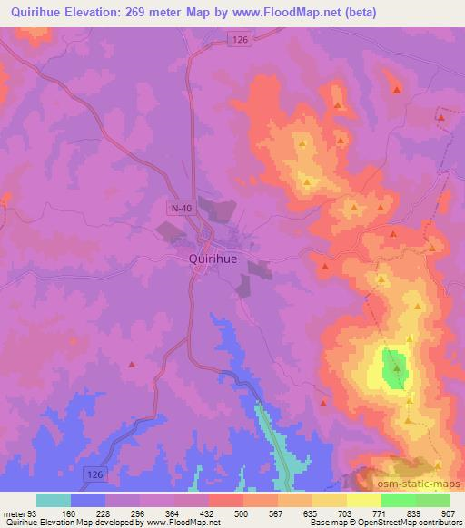 Quirihue,Chile Elevation Map