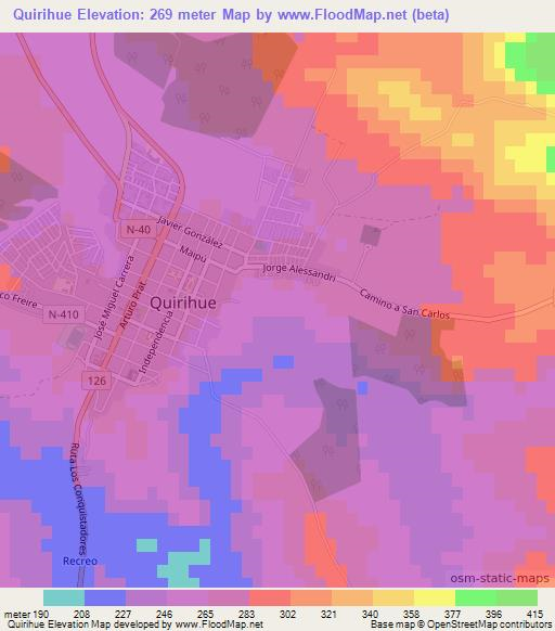 Quirihue,Chile Elevation Map