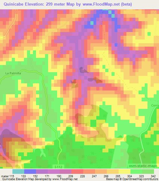 Quinicabe,Chile Elevation Map