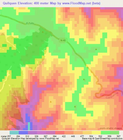 Quilquen,Chile Elevation Map