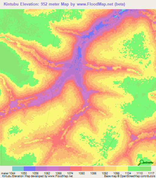 Kintubu,Congo (Kinshasa) Elevation Map