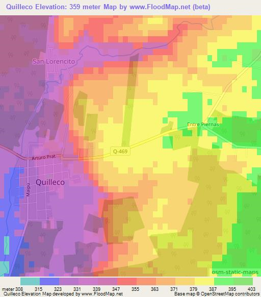 Quilleco,Chile Elevation Map