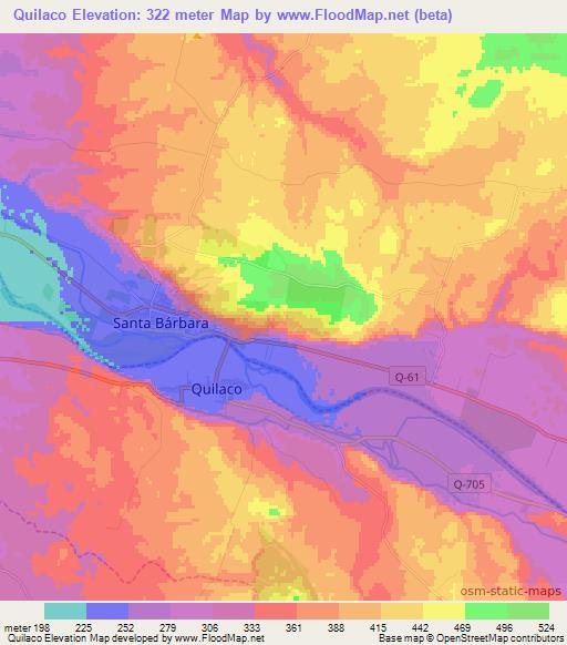 Quilaco,Chile Elevation Map