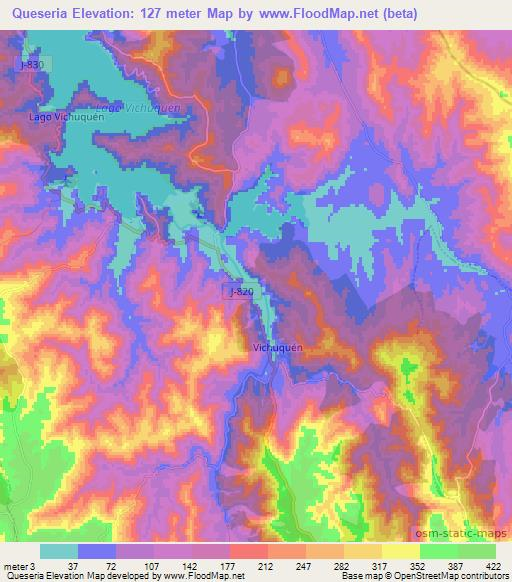 Queseria,Chile Elevation Map