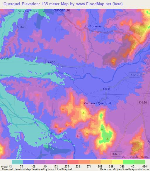 Querquel,Chile Elevation Map