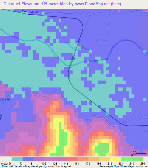 Querquel,Chile Elevation Map
