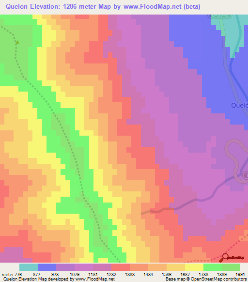 Quelon,Chile Elevation Map