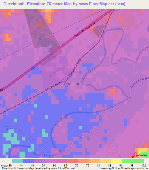 Quechupulli,Chile Elevation Map
