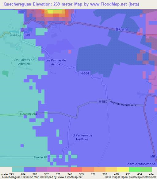 Quechereguas,Chile Elevation Map