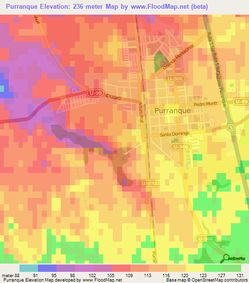 Purranque,Chile Elevation Map