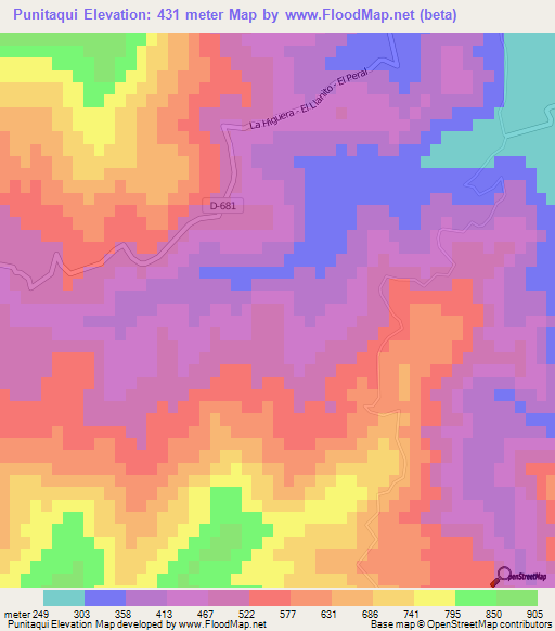 Punitaqui,Chile Elevation Map