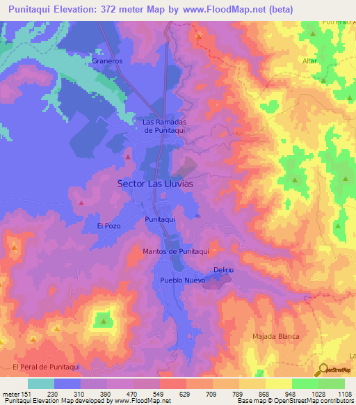 Punitaqui,Chile Elevation Map