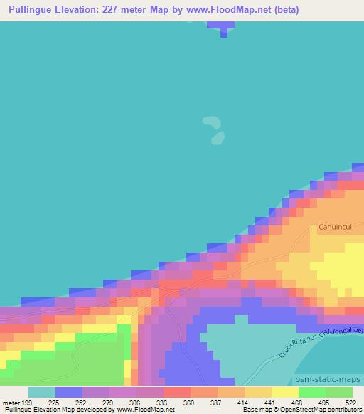 Pullingue,Chile Elevation Map