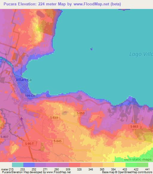 Pucara,Chile Elevation Map