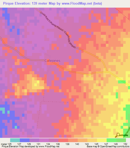 Pirque,Chile Elevation Map