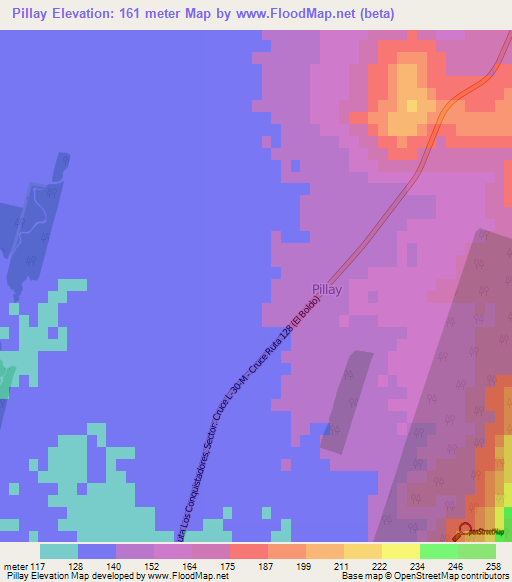 Pillay,Chile Elevation Map