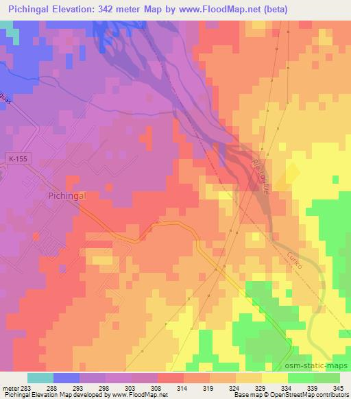 Pichingal,Chile Elevation Map