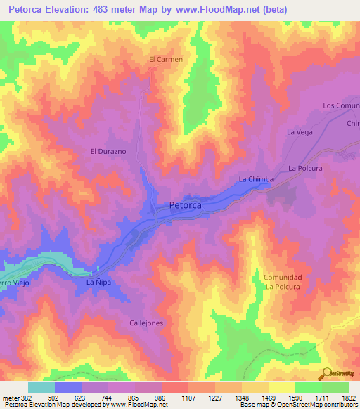 Petorca,Chile Elevation Map