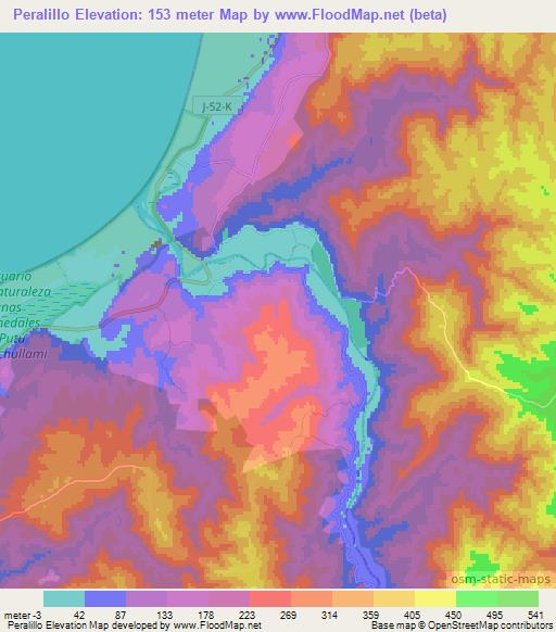 Peralillo,Chile Elevation Map