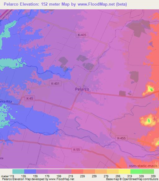 Pelarco,Chile Elevation Map