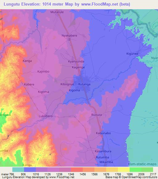 Lungutu,Congo (Kinshasa) Elevation Map