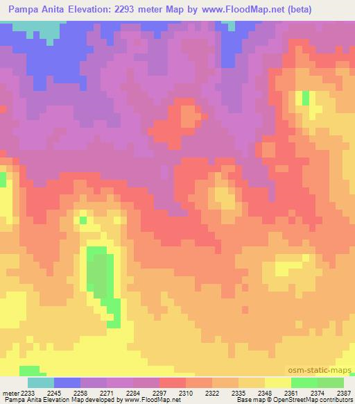 Pampa Anita,Chile Elevation Map