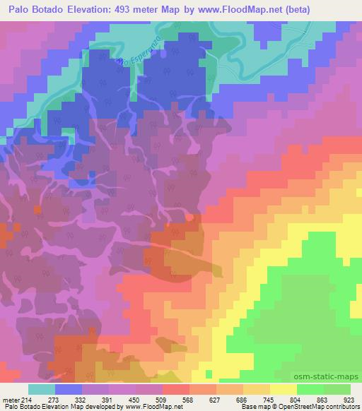 Palo Botado,Chile Elevation Map