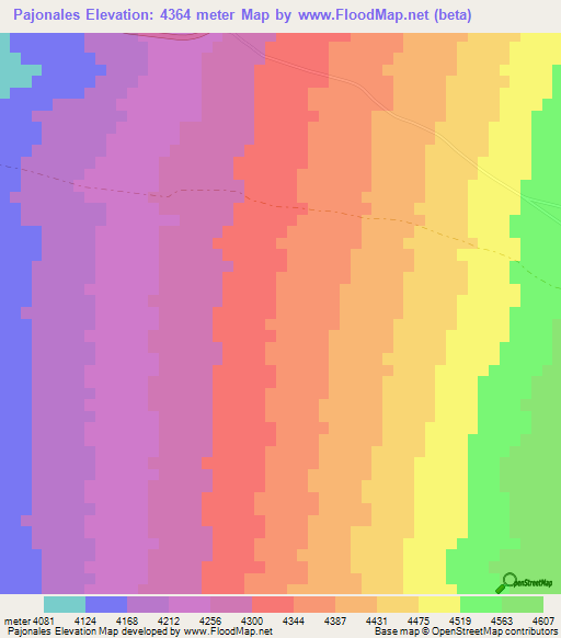 Pajonales,Chile Elevation Map