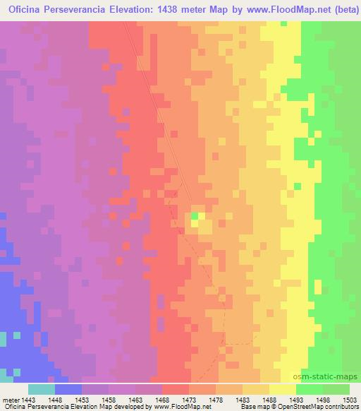 Oficina Perseverancia,Chile Elevation Map
