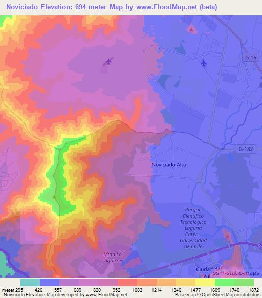 Noviciado,Chile Elevation Map