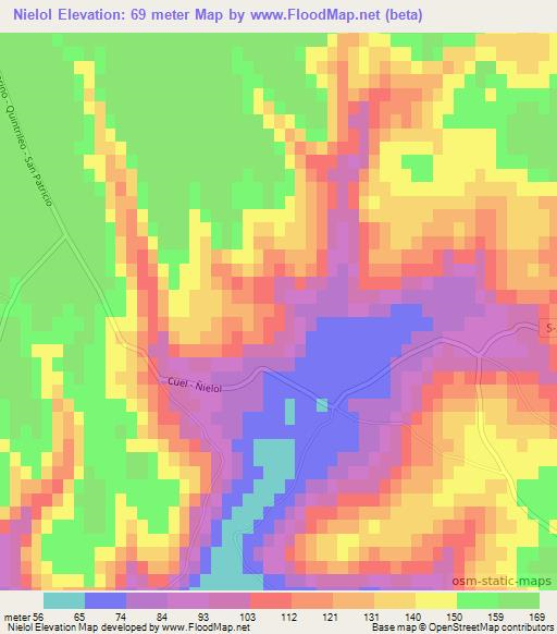 Nielol,Chile Elevation Map