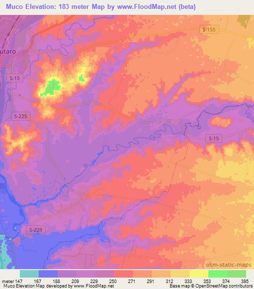 Muco,Chile Elevation Map