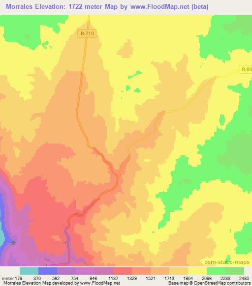 Morrales,Chile Elevation Map