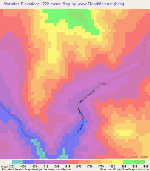Morrales,Chile Elevation Map
