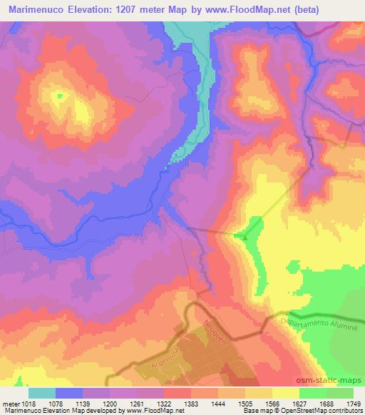 Marimenuco,Chile Elevation Map